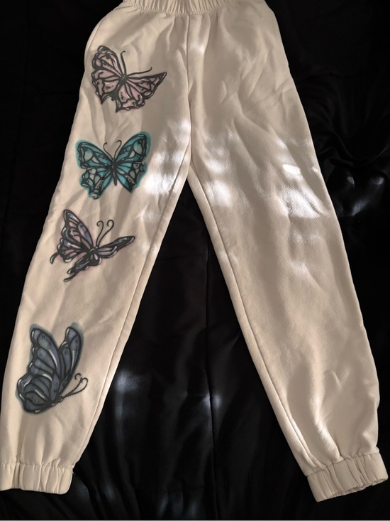 wild fable Pants - Wild Fable Cream Jogger Sweatpants with Multicolored Butterflies